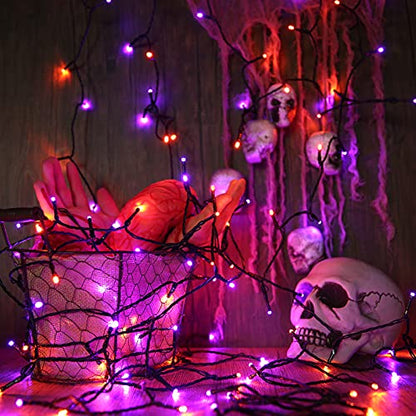 Joomer Orange Purple Halloween Lights, 100FT 300LED Plugin Connectable