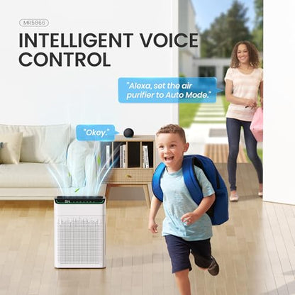 MERONTE Air Purifiers for Home Up to 1690Ft² Smoke Removal Odors, lvory
