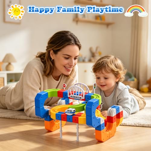 Electric Train Set 3D Track STEM Toy Toddler Gifts for 3-8 Boys Girls