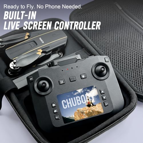 2K Video Drone with Camera for Adults, LCD Screen Remote Controller, 36 Min Flight Time, CHUBORY A68 Foldable Drone, 90° Adjustable Camera, Optical Flow Hover, 2 Batteries, Headless Mode, 3 Speed, Gesture Photo Video, App Control, 8GB MicroSD Card