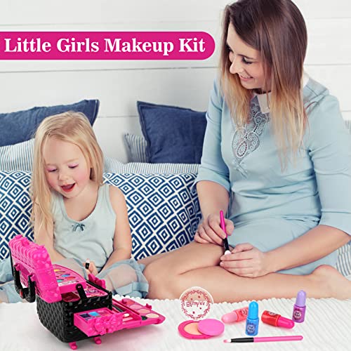 Teensymic Kids Makeup Kit for Girls, 54PCS Washable Makeup Toys, Age 3-13, Princess Theme, Girl Toys, Social Skill, Hand-Eye Coordination