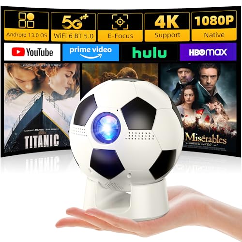 Smart Projector with WiFi and Bluetooth, Native 1080P Mini Projector