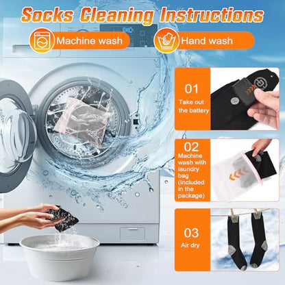 Heated Socks,7000mAh Battery Rechargeable Heated Socks for Men Women | Electric Heated Socks with App Control, Washable Foot Warmer for Outdoor Work, Hunting, Skiing, Hiking, Fishing, Camping XL