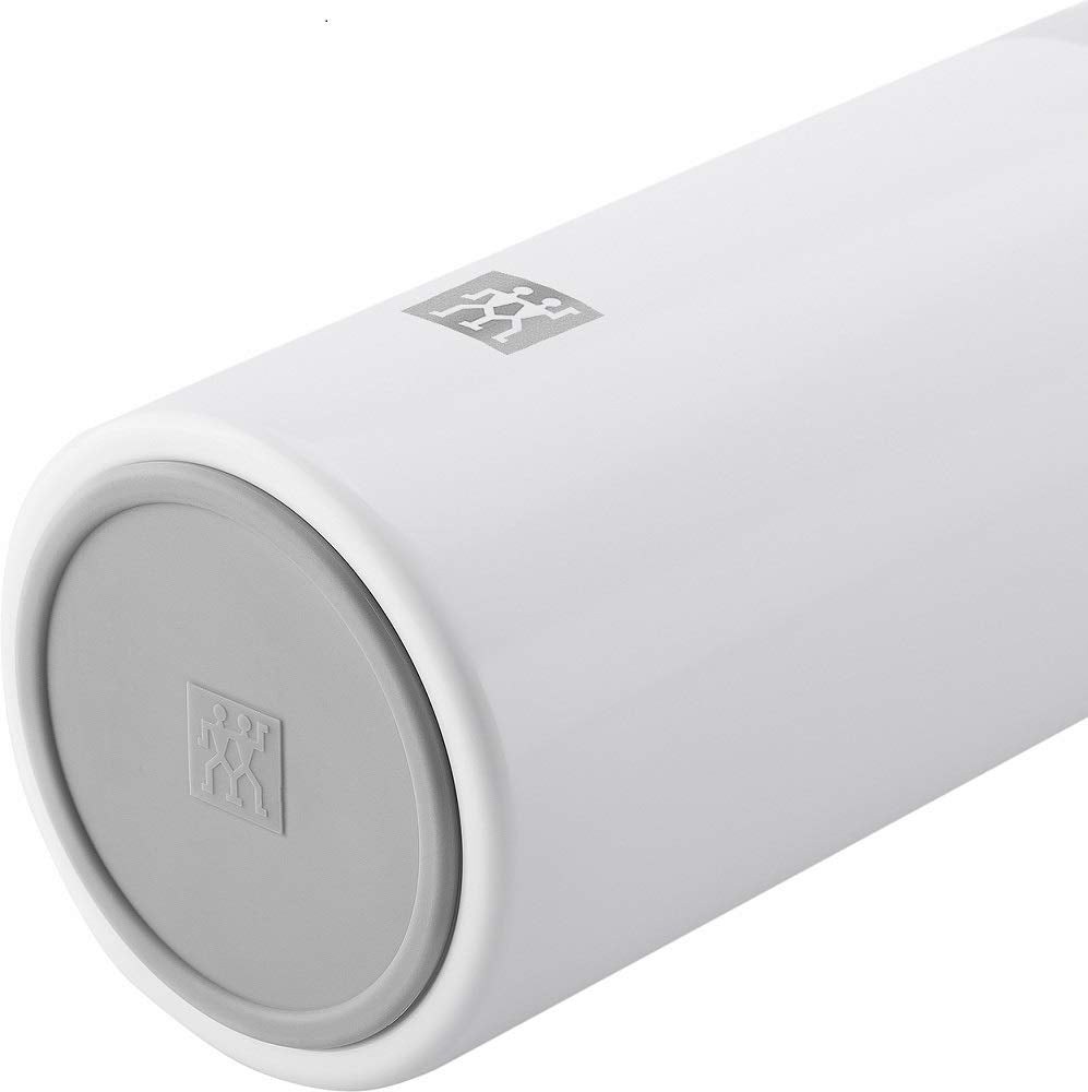 ZWILLING Thermo Vacuum Insulated Thermo Beverage Flask, Reusable Water Bottle 420 ml, Stainless Steel/White-Grey