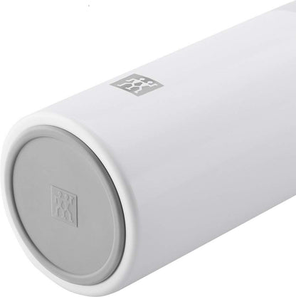 ZWILLING Thermo Vacuum Insulated Thermo Beverage Flask, Reusable Water Bottle 420 ml, Stainless Steel/White-Grey