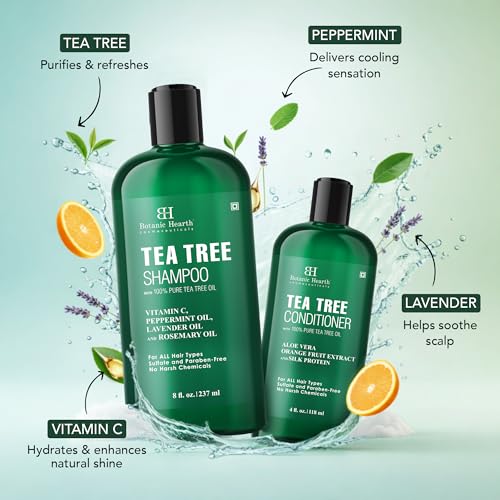 Botanic Hearth Tea Tree Shampoo 8 fl oz & Conditioner 4 fl oz