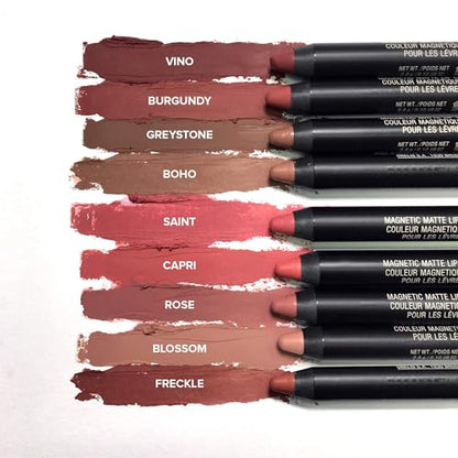 Nudestix Magnetic Matte Lip Color – 3-in-1 Long-Wear Lipstick, Lip Liner & Lip Stain Pencil | Kiss-Proof, Transfer-Proof, Lightweight Matte Formula | Clean, Cruelty-Free Lip Makeup, Shade: Freckle
