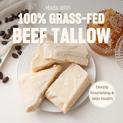 CADDISE Beef Tallow Face Cream, Tallow and Honey Balm, Bergamot, 4 Oz