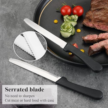 Steak Knives Set of 12, ReaNea Stainless Steel Steak Knife Set, Serrated Steak Knives, Gifts for Home, Restaurant, Parties, Wedding, Camping, Outdoor