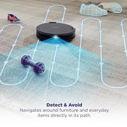 Shark Navigator Robot Vacuum, SmartPath Navigation, Steel Grey, RV2110CA | SmartPath Navigation, Up to 50% More Suction, Detects & Avoids Objects, Anti-Hair Wrap, Wi-Fi, Carpets & Hard Floors