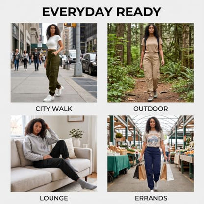 Streetwear Cargo Pants Women Pants for Women Corduroy Cargo Loose Fit Elastic High Waisted Baggy Casual Wide Leg Pant with Pocket Outdoor Trouser Khaki S