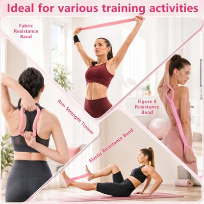 15 Pcs Pilates Kit for Women, Spopal Better Me Pilates Kit with Yoga Ball, Ring, Resistance Bands, Stretching Strap, Sliding Disks, Pilates Essential Equipment for Home (Pink)