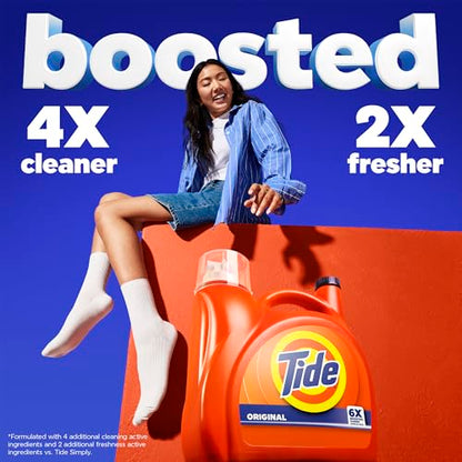 Tide Laundry Detergent Liquid, Original Scent, Works on 100% of Common Stains, Laundry Soap, Liquid Laundry Detergent, 100 Loads, 3.9 L (Pack of 2)