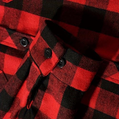 Hoodies for Men Plaid Graphic Hooded Button Down Jacket with Chest Pockets