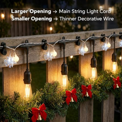 Outdoor String Lights Clips, Christmas Light Clips Bulk with Screw, 65 Pack