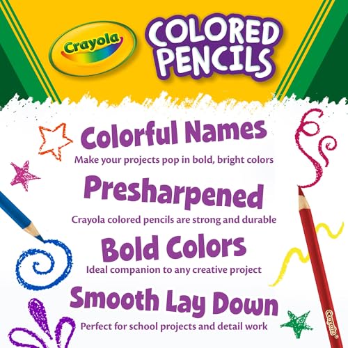 Crayola Bulk Coloured Pencils for Kids (3 packs) - 12 Assorted Colours, Art Supplies For Crafts & Colouring Books, Bulk Preschool & Kindergarten Classroom Supplies