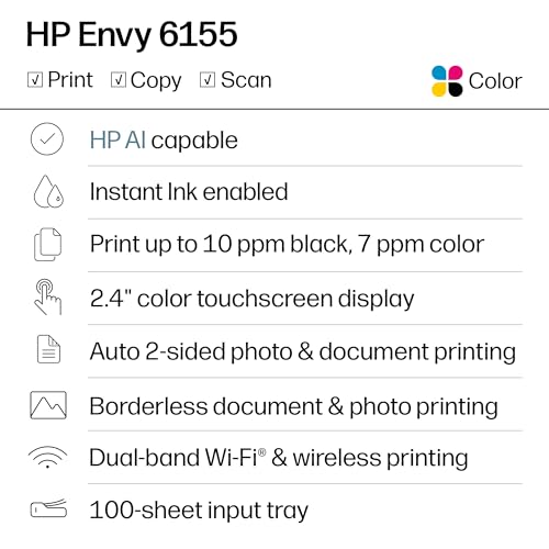HP Envy 6155 All-in-One Printer - White