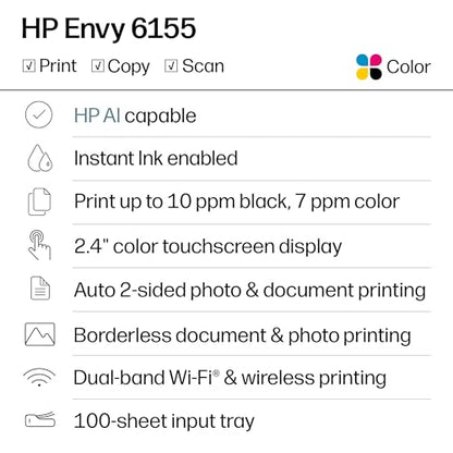 HP Envy 6155 All-in-One Printer - White