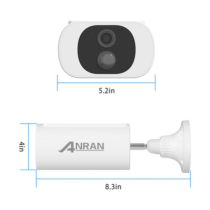 ANRAN Solar Security Camera Wireless Outdoor - 2K HD for Home/Farm/Warehouse, IP67 Waterproof with Color Night Vision, PIR Human Detection, 2-Way Talk, Works with Alexa, Embedded Solar Panel