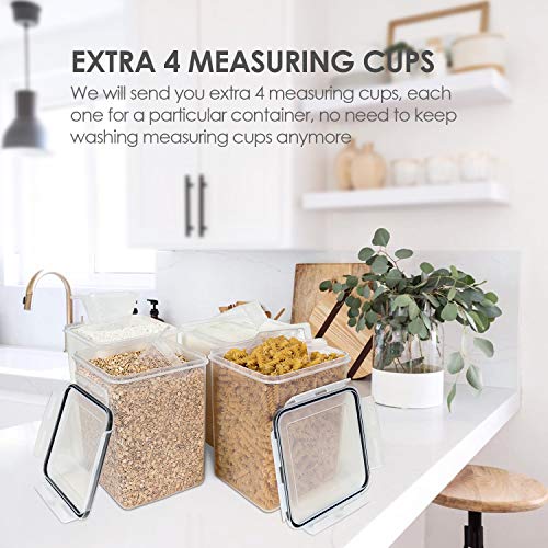 Vtopmart Large Pantry Food Storage Containers, 4 Pcs 5.2L/176oz, Black