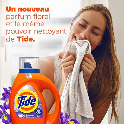 Tide Liquid Laundry Detergent, Iris Bouquet Scent, HE Compatible, Cold Water Clean Liquid Detergent, 1.86 Litres, 48 Loads