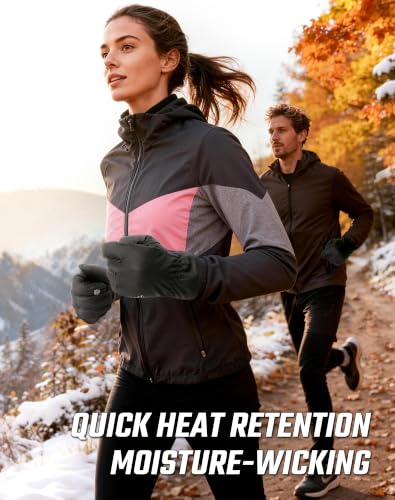 ATERCEL Winter Gloves for Cold Weather, Warm Thermal Cycling Gloves with Touchscreen, for Running, Walking, Driving