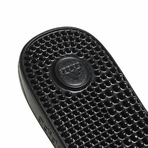adidas Unisex-Adult Adissage, Core Black/White/Core Black, 8/9 | Massage Slides, Cloudfoam Footbed, EVA Massage Nubs, Adjustable Hook-and-Loop Closure, For Post-Workout Recovery