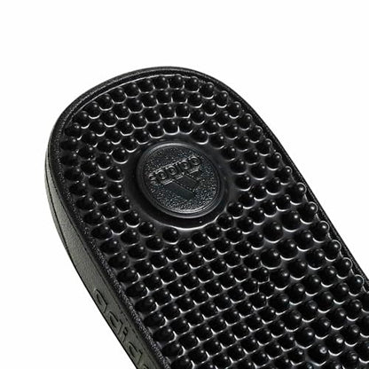 adidas Unisex-Adult Adissage, Core Black/White/Core Black, 8/9 | Massage Slides, Cloudfoam Footbed, EVA Massage Nubs, Adjustable Hook-and-Loop Closure, For Post-Workout Recovery