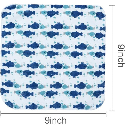 softan Baby Washcloths, 24Pack Baby Towels and Washcloths Extra Soft & Ultra Absorbent, Face Towel Unisex for Boys Girls Face & Body, Washclothes Gentle on Sensitive Skin, 9''X 9''- Blue Whale