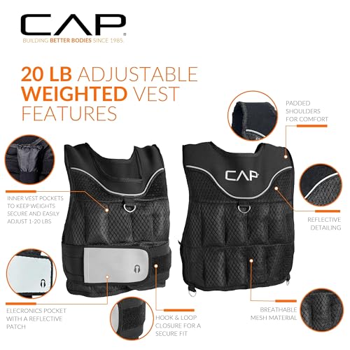 CAP 20–150lb Adjustable Weighted Vest for Strength Training & Workouts