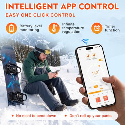 Netraty Heated Socks for Men Women, 7000mAh Rechargeable Foot Warmer Socks