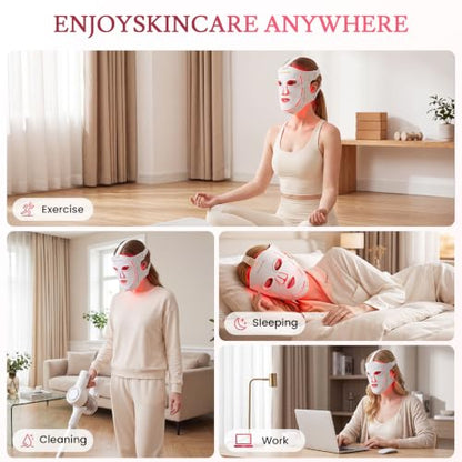 MICEYLIVE Pro Red Light Mask for Full Face, 460–850nm LED Light Mask