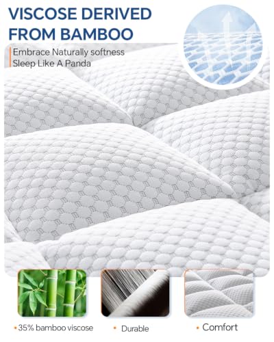 BEDELITE Dual Layer Queen Size Memory Foam Mattress Topper | 2 Inch Soft Pillow Top Mattress Pad Cover & 2 Inch Gel Memory Foam for Pressure Relief, 2-in-1 Design for Comfort & Support