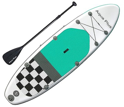 Aqua Plus 6inches Thick Inflatable SUP for All Skill Levels Stand Up Paddle Board,Paddle,Pump,ISUP Travel Backpack, Leash,Shoulder Strap,Youth,Adult Inflatable Paddle Board