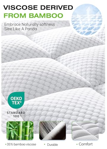 BEDELITE King Mattress Topper, Thick Pillow Top Mattress Pad Bed Cover