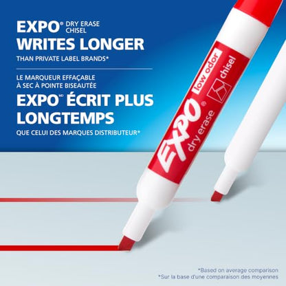 Expo Low Odor Dry Erase Markers, Chisel Tip, Black, 8 Count, 1980443