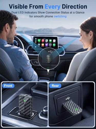 Wireless CarPlay & Android Auto Dongle, Convert Wired to Wireless Car Play