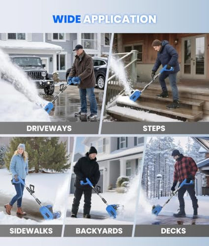 ThawTech Cordless Electric Snow Shovel with Adjustable Directional Plate