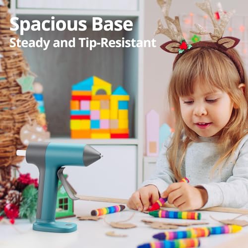 Tilswall Cordless Hot Glue Applicator Kit with Hot Glue Sticks, 30s Fast Preheat, USB-C Rechargeable Glue Applicator Cordless Design, Mini Hot Glue Applicator for DIY Crafts, Home Repairs (Blue)