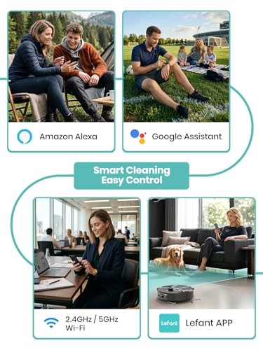 Lefant 2026 New Robot Vacuum and Mop, 20000Pa Strong Suction, Self-Cleaning Roller Mop with Auto Drying, LiDAR Navigation & Obstacle Avoidance, 5G WiFi, M210 PRO Omni, Gray