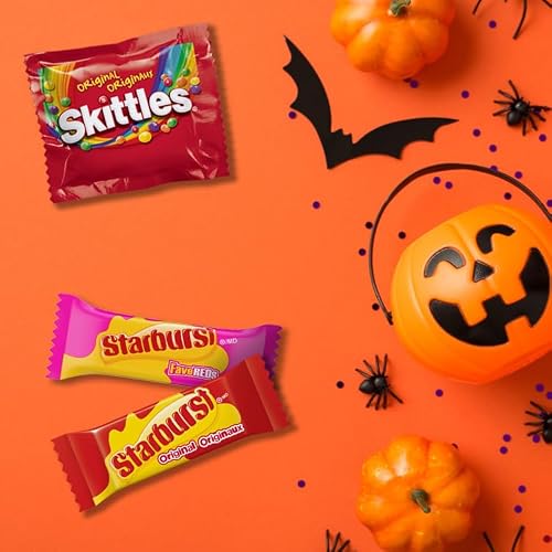 SKITTLES and STARBURST Fruity Halloween Fun Size Candies, 70 count