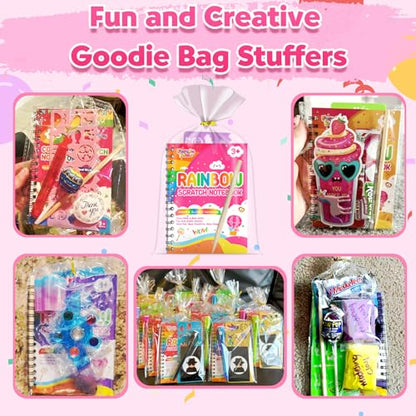 FEREDO KIDS 16 Pack Rainbow Scratch Notebook Art Party Favors for Kids