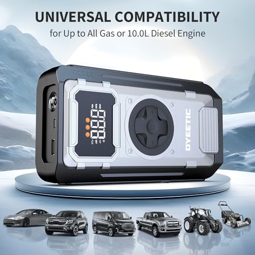 6000A Jump Starter with Air Compressor,12V Car Battery Booster Pack