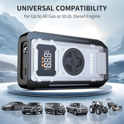 6000A Jump Starter with Air Compressor,12V Car Battery Booster Pack