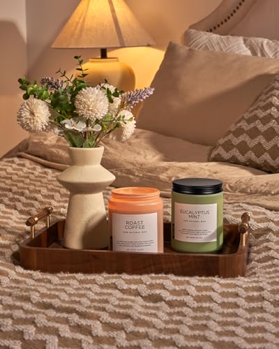 M&SENSE Roasted Coffee Candles Scented for Home, 19.4oz Large Soy Candle 110 Hours Lasing Burning, 2-Wick Soy Wax Non Toxic Candle for Home Decor, Cozy Coffee Scented Candle Gift for Men Women