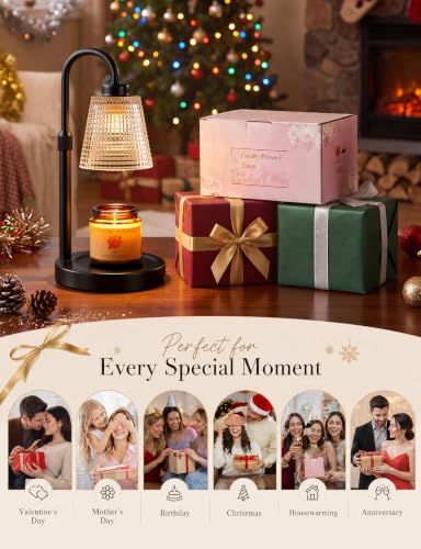 Candle Warmer Lamp with Timer Home Decor Birthday Gifts for Women | Dimmable Candle Warmer for Jar Candles, Height Adjustable Wax Warmer,Halloween Decorations House Warming Gifts New Home