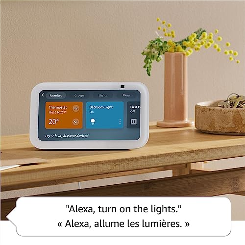 Amazon Echo Show 5 (newest model), Smart display with deeper bass and clearer sound, Designed for Alexa+, Glacier White