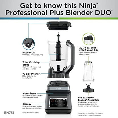 Ninja Professional Plus DUO Blender, 1400W, Auto-iQ, 72oz/2.1L, BN751C