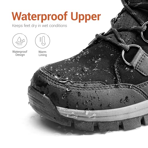 DREAM PAIRS Women's Waterproof Winter Snow Boots,Black,5 | Non-Slip,Warm Cozy Fur,Comfortable,Insulated,Cushioned Insole,Lace Up,for Outdoor Hiking and Daily Walking