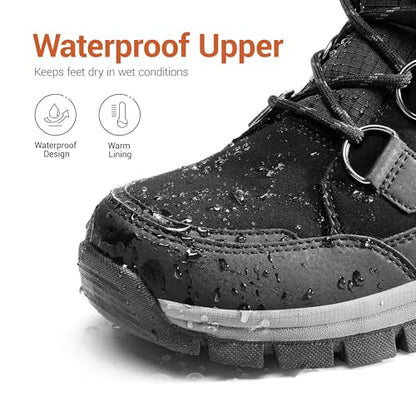 DREAM PAIRS Women's Waterproof Winter Snow Boots,Black,5 | Non-Slip,Warm Cozy Fur,Comfortable,Insulated,Cushioned Insole,Lace Up,for Outdoor Hiking and Daily Walking